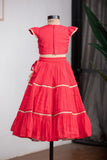 RED FRILL HEAVY GHAGHRA