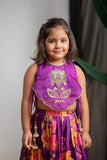 Purple Printed Bib Set