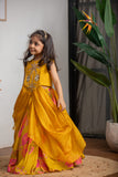 MUSTARD DRAPE GHAGRA