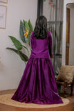 Purple Hand Embroidered Jacket Lehenga Set
