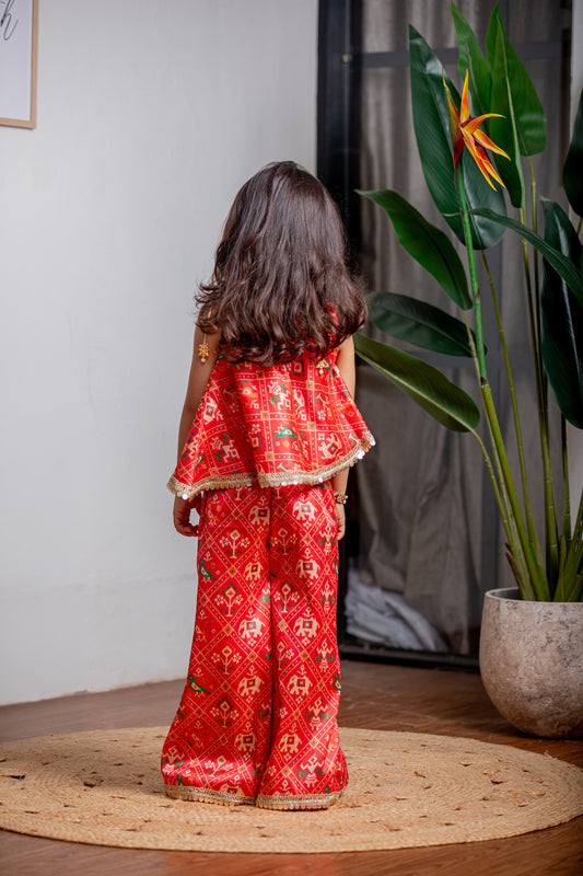 Red Patola Print Palazzo Set