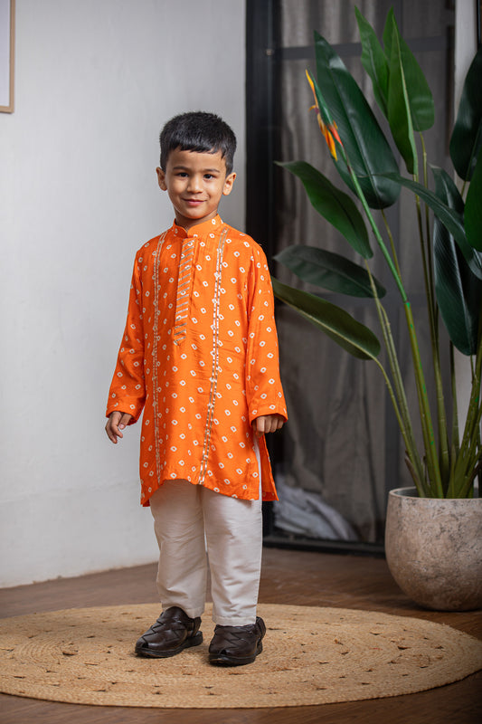 Orange Bandhej Boy