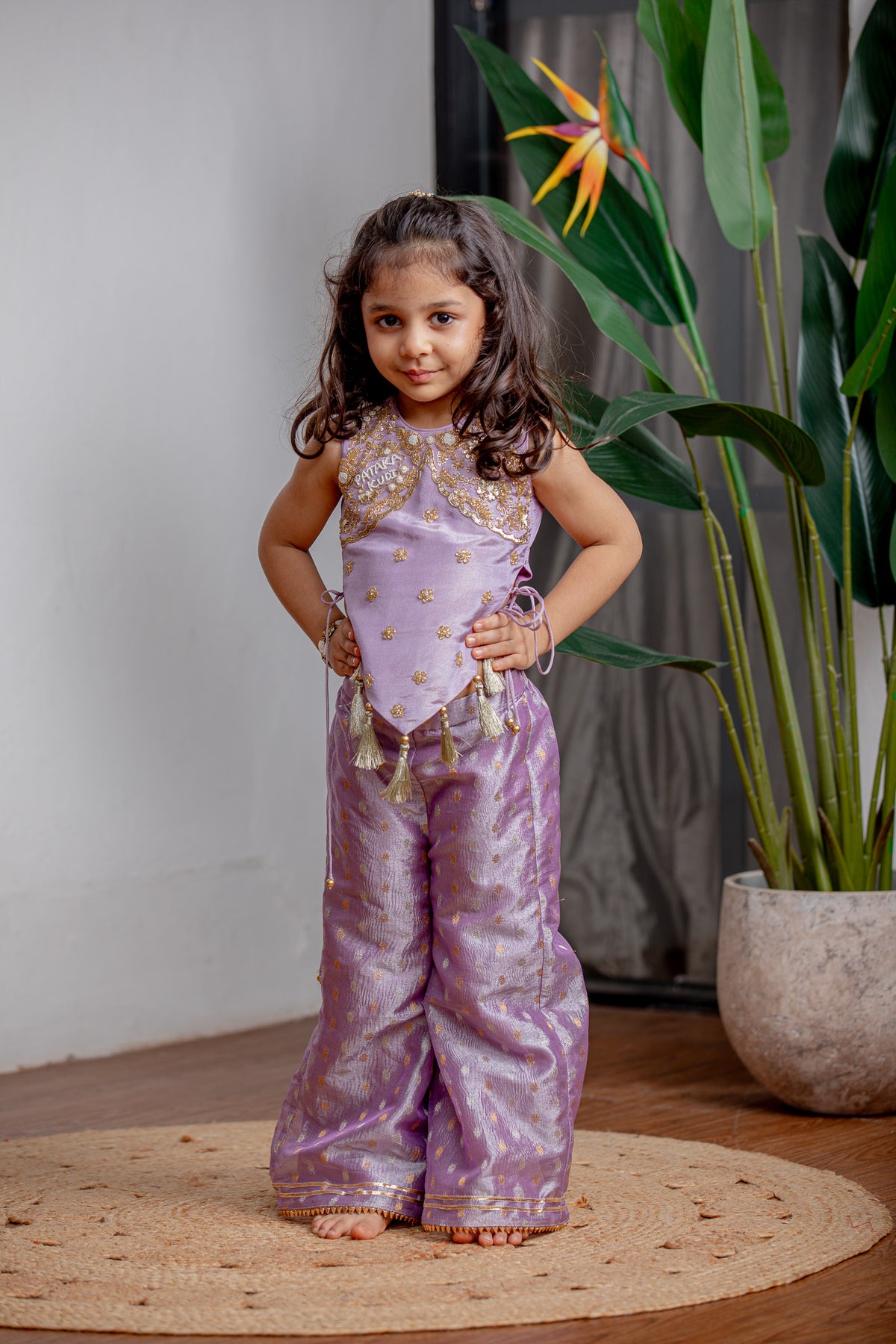 PURPLE ZARI PANT SET
