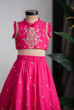 Pink Temple Embroidered Ghagra