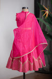 Pink Temple Embroidered Ghagra