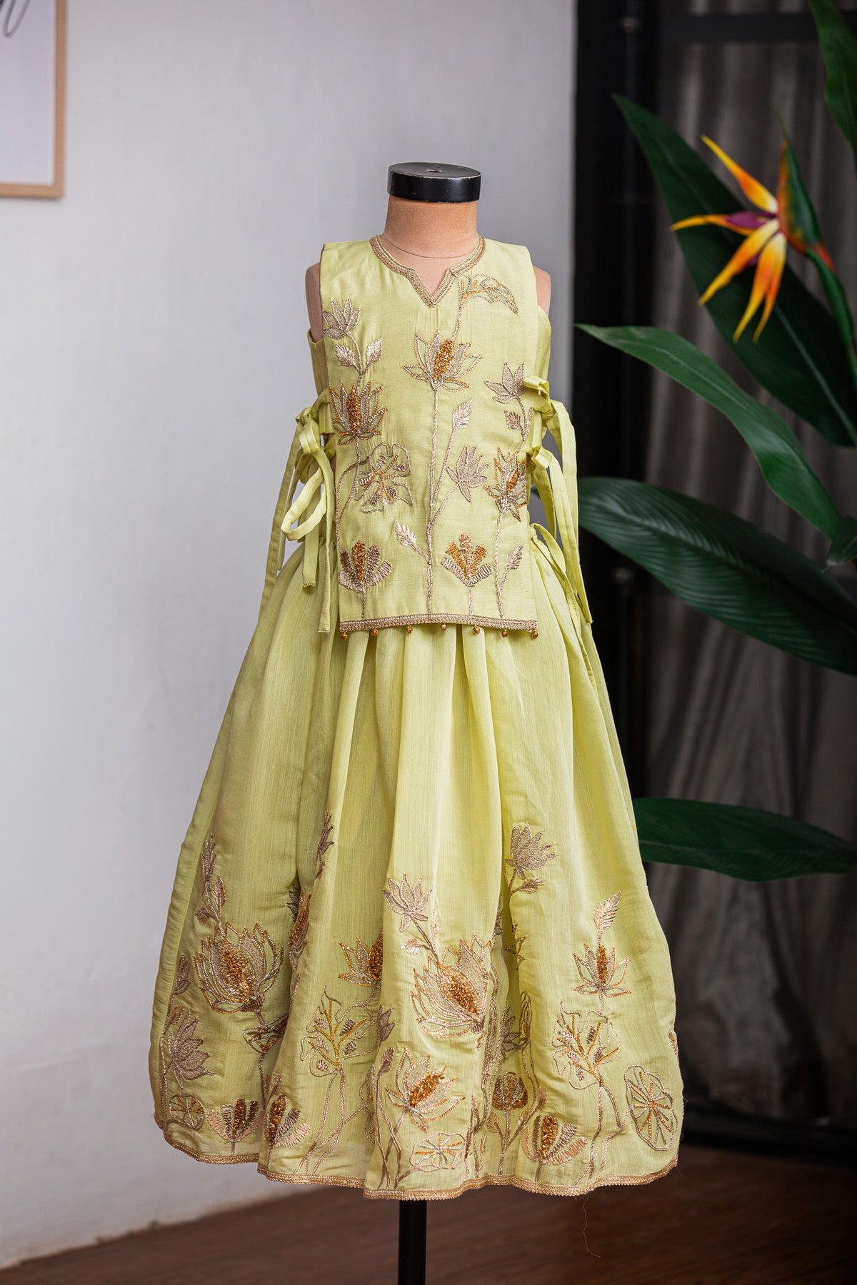 Green Bib Ghagra