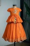 Orange Lotus emb Ghargra