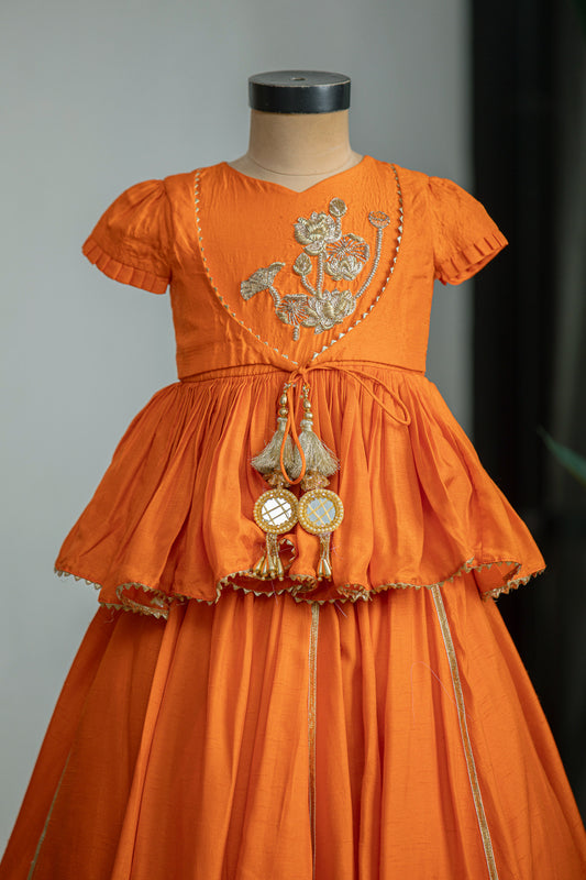 Orange Lotus emb Ghargra
