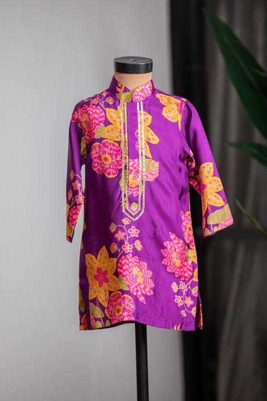 Purple Printed Lampi Kurta