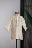 Beige Shimmer Hand Embroidered Kurta Set