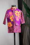 Purple Printed Nehru Set