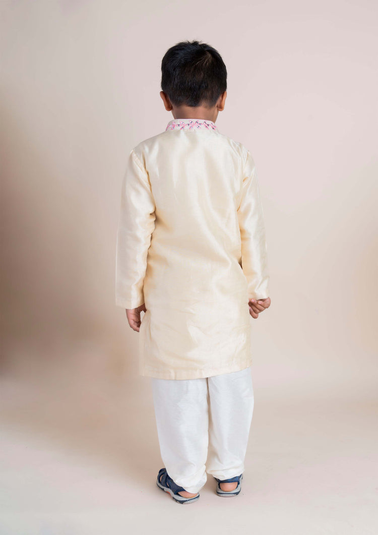 Beige Mirror Kurta Churidar