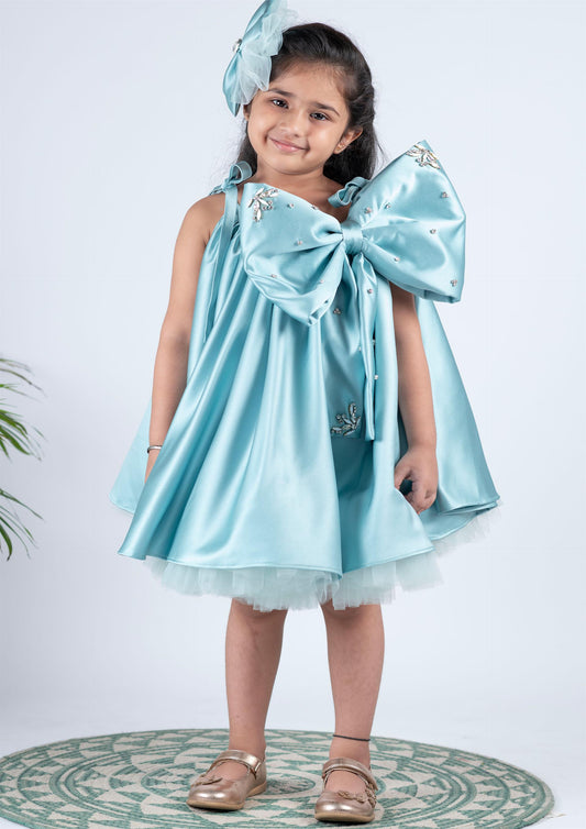 Blue Tieup Bow Dress