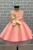 Peach White Flower Dress