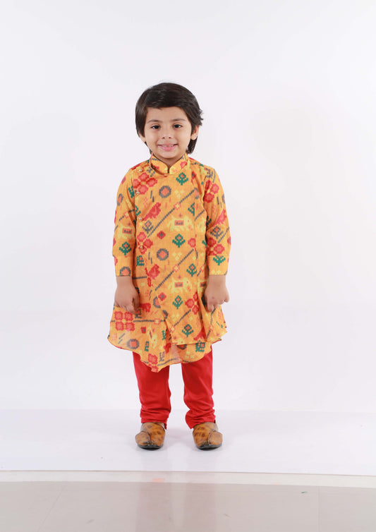 Yellow Patola Kurta Set