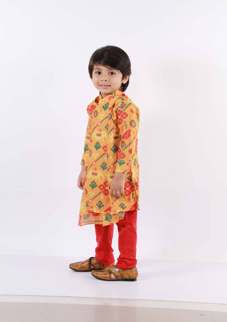 Yellow Patola Kurta Set