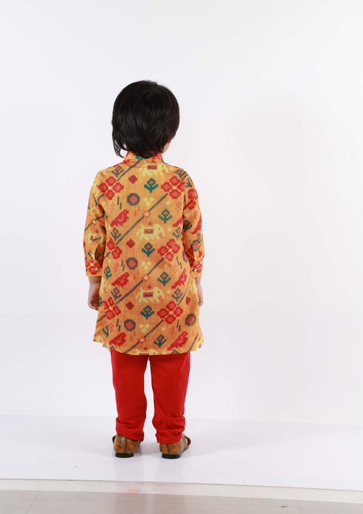 Yellow Patola Kurta Set