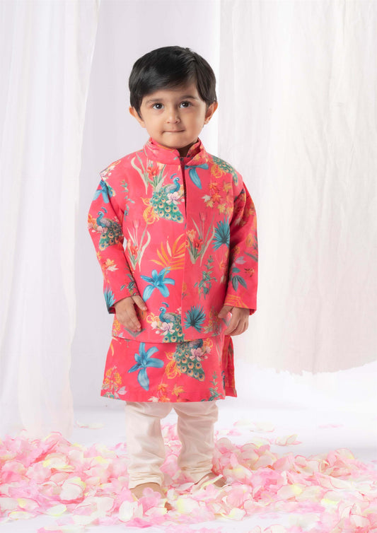 Floral Peacock Kurta Set