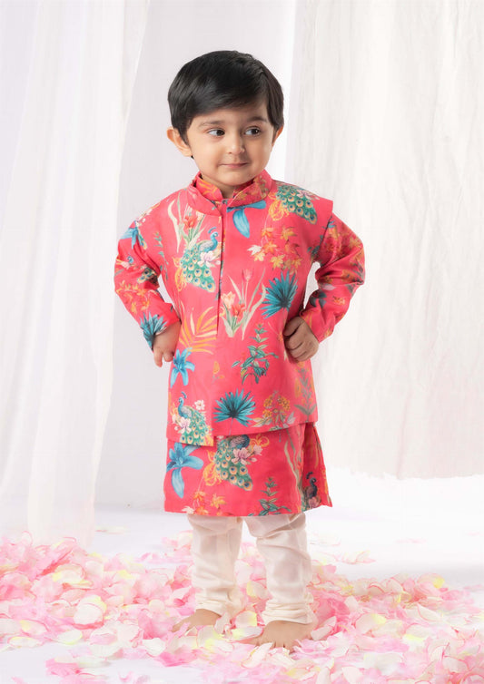 Floral Peacock Kurta Set