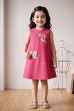 PINK EMBROIDERED BIRD DRESS