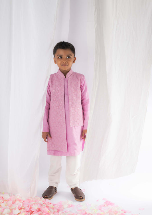 Lilac Chikankari Kurta Set