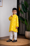 YELLOW BANDHEJ KURTA SET