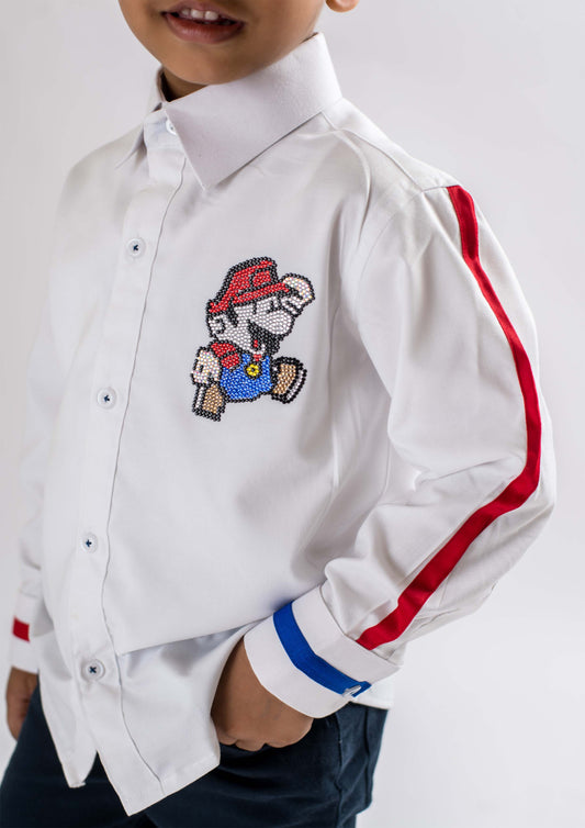 White Super Mario Shirt